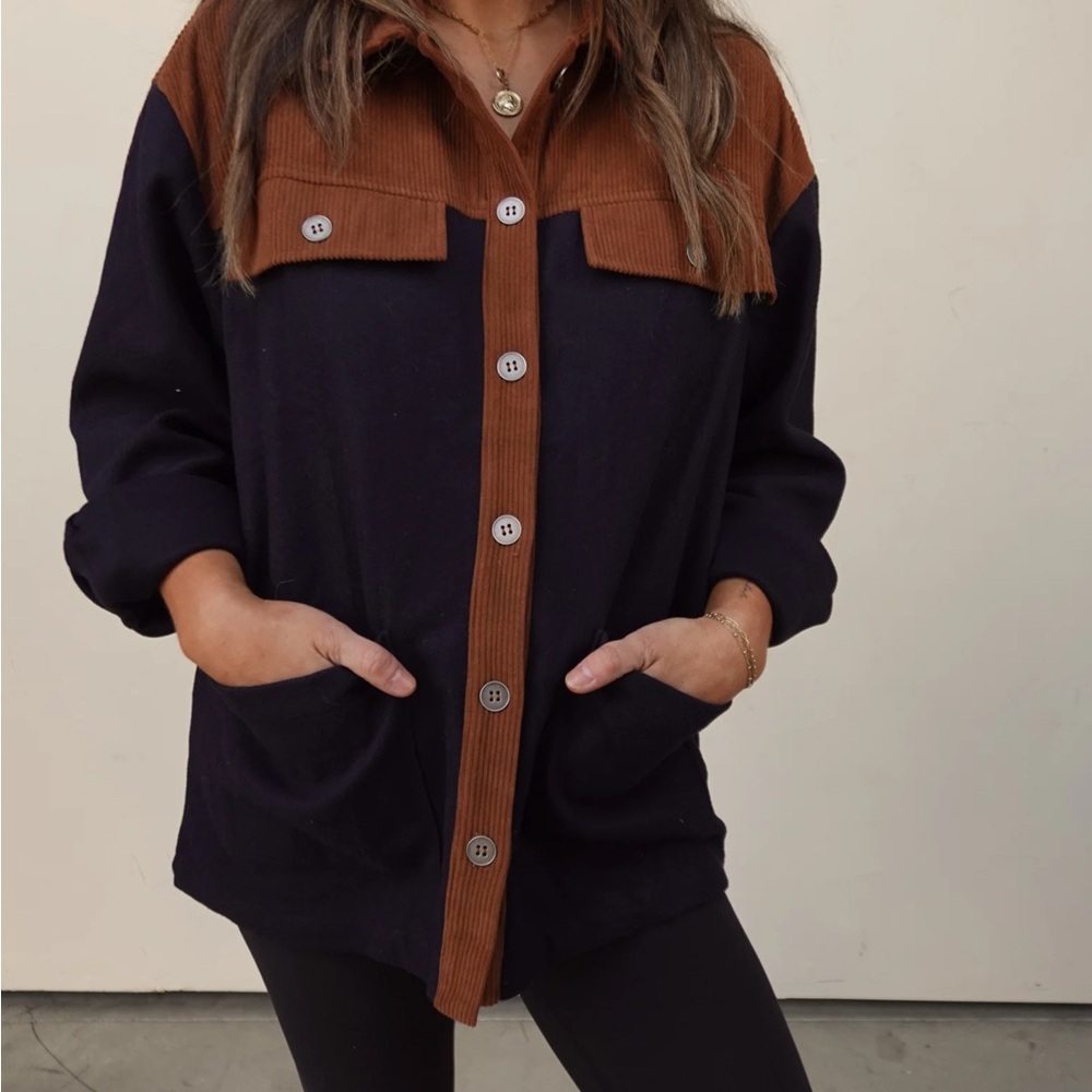 Aemi + Co Contrast Corduroy Shacket